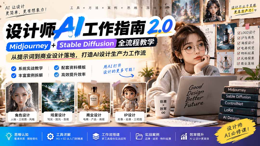 (20562期)《设计师AI工作指南 2.0》-无水印课:从思维落地,解锁 AI 设计生产力插图 (20562期)《设计师AI工作指南 2.0》-无水印课:从思维落地,解锁 AI 设计生产力插图