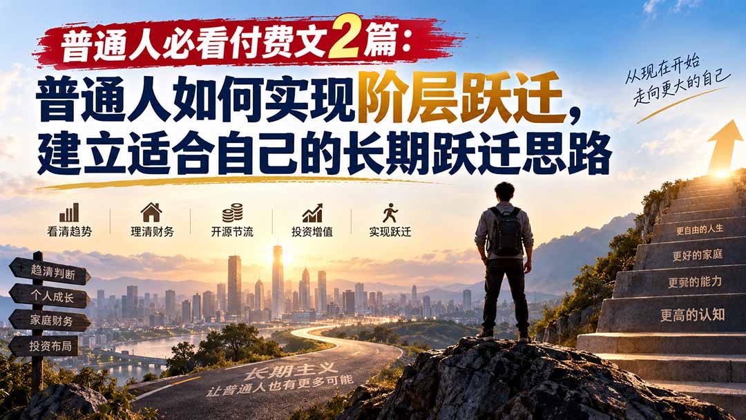 （20262期）普通人必看付费文2篇：普通人如何实现阶层跃迁，建立适合自己的长期跃迁思路插图1