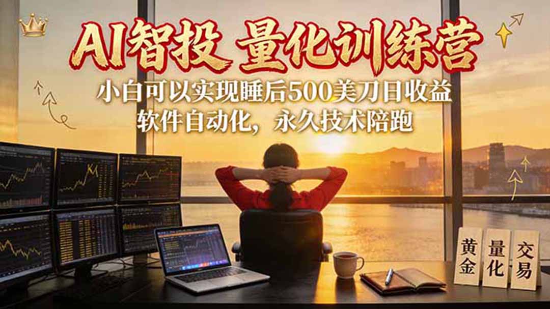 （20433期）AI智投EA量化训练营【第三期】，多策略智投+防爆技术+趋势分析 ，轻松上手，矩阵放大，长期稳定。