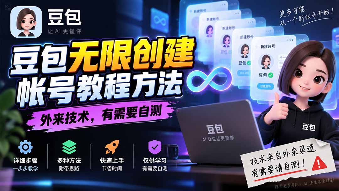 （20550期）豆包无限创建帐号教程方法，外来技术，有需要自测插图1