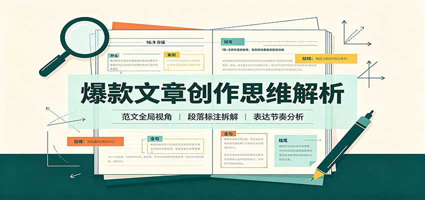 爆款文章创作思维解析:全局视角拆解范文,梳理行文逻辑,搭配真实拆文实操案例插图 爆款文章创作思维解析:全局视角拆解范文,梳理行文逻辑,搭配真实拆文实操案例插图