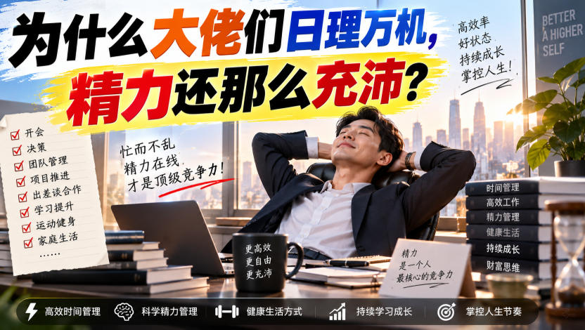 付费文章:为什么大佬们日理万机,精力还那么充沛?
