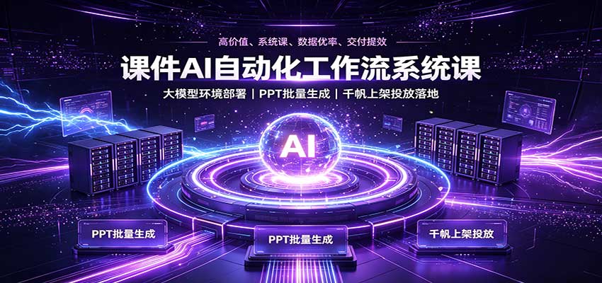 课件AI自动化工作流系统课:大模型环境部署,PPT批量生成,千帆上架投放落地插图 课件AI自动化工作流系统课:大模型环境部署,PPT批量生成,千帆上架投放落地插图