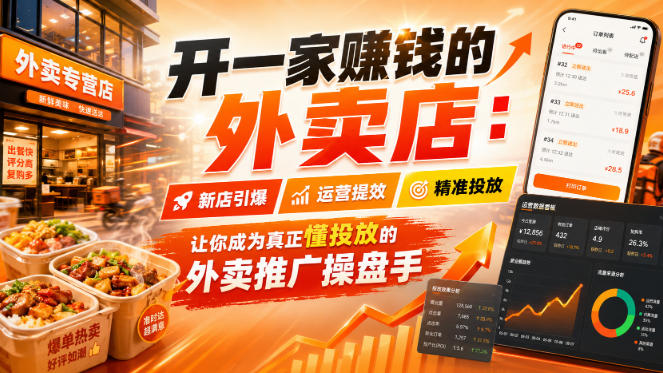 开一家賺钱的外卖店:新店引爆·运营提效·精准投放,让你成为真正懂投放的外卖推广操盘手
