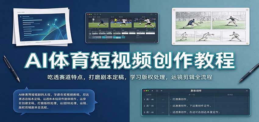 AI体育短视频创作教程:吃透赛道特点,打磨剧本定稿,学习版权处理,运镜剪辑全流程插图 AI体育短视频创作教程:吃透赛道特点,打磨剧本定稿,学习版权处理,运镜剪辑全流程插图