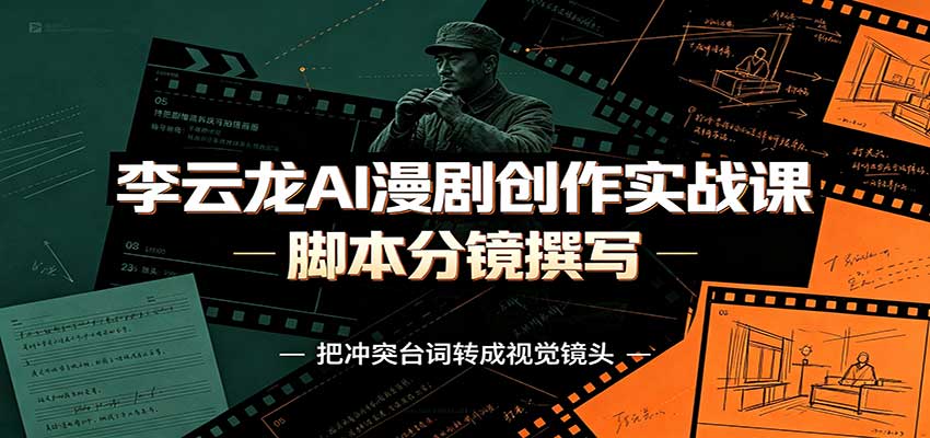 李云龙AI漫剧创作实战课:角色人设还原,脚本分镜撰写,AI漫剧成片完整制作教学