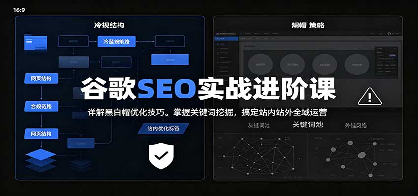 2026谷歌SEO实战进阶课:详解黑白帽优化技巧,掌握关键词挖掘,搞定站内站外全域运营