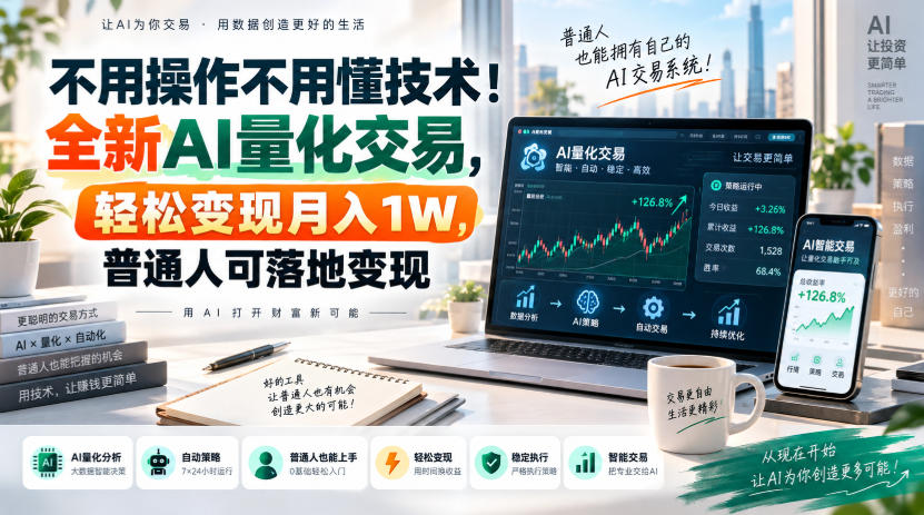 不用操作不用懂技术!全新AI量化交易,轻松变现月入1W,普通人可落地变现!【揭秘】