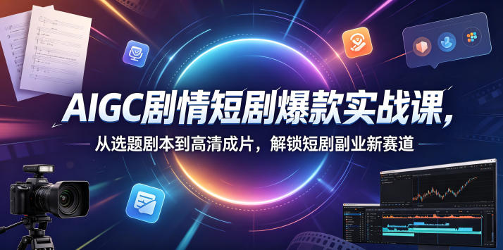 AIGC剧情短剧爆款实战课,从选题剧本到高清成片,解锁短剧副业新赛道(更新0906)
