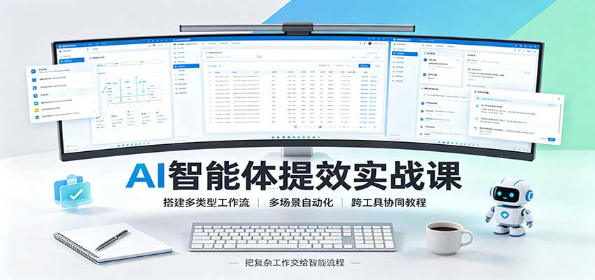 AI智能体提效实战课:搭建多类型工作流,多场景自动化,跨工具协同教程