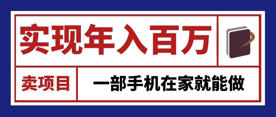通过网创平台“卖项目”实现年入百万,一部手机在家就能做!