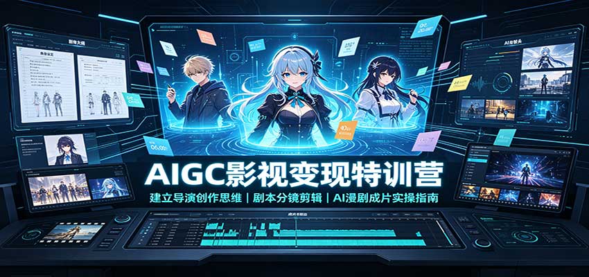 AIGC影视变现特训营:建立导演创作思维,剧本分镜剪辑,AI漫剧成片实操指南插图 AIGC影视变现特训营:建立导演创作思维,剧本分镜剪辑,AI漫剧成片实操指南插图