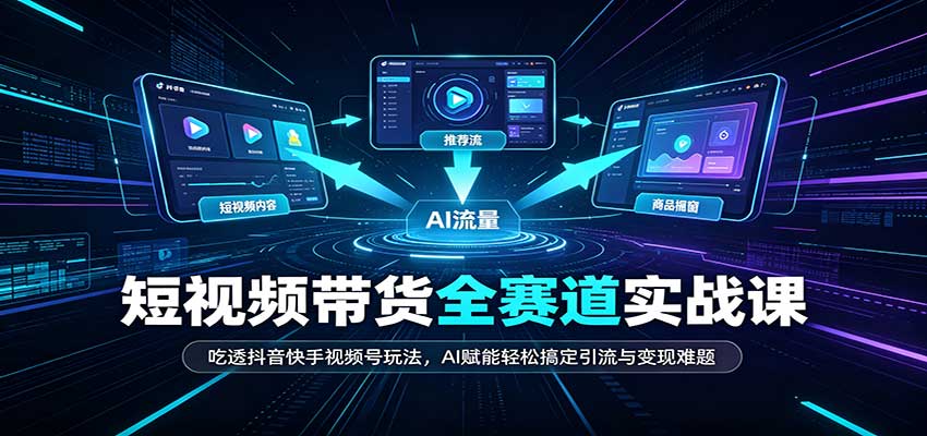短视频带货全赛道:吃透抖音快手视频号玩法,AI赋能轻松搞定引流与变现难题