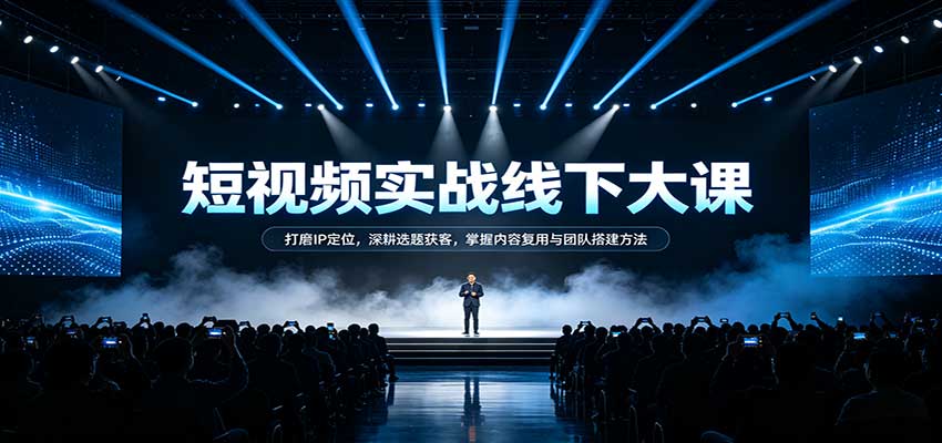 短视频实战线下大课:打磨IP定位,深耕选题获客,掌握内容复用与团队搭建方法