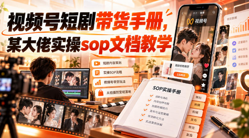 视频号短剧带货手册,某大佬实操sop文档教学