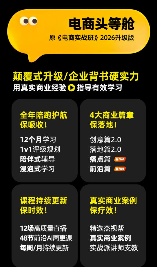 电商头等舱2026新课,当AI把执行变得廉价,理解真实商业需求,将成为价值核心插图1 电商头等舱2026新课,当AI把执行变得廉价,理解真实商业需求,将成为价值核心插图1