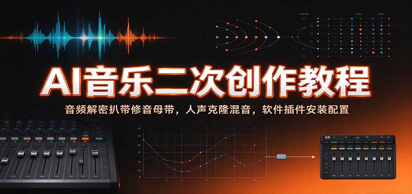 AI音乐二次创作教程:音频解密扒带修音母带,人声克隆混音,软件插件安装配置插图 AI音乐二次创作教程:音频解密扒带修音母带,人声克隆混音,软件插件安装配置插图