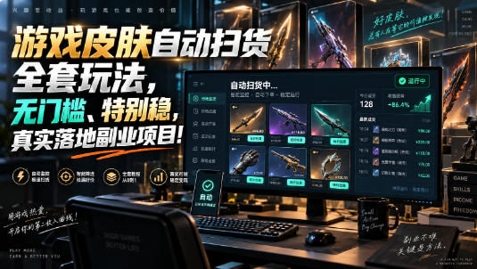 游戏皮肤自动扫货全套玩法,无门槛、特别稳,真实落地副业项目!【揭秘】插图 游戏皮肤自动扫货全套玩法,无门槛、特别稳,真实落地副业项目!【揭秘】插图