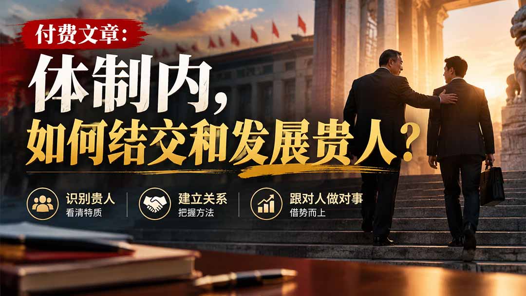 (20750期)【无水印】付费文章:体制内,如何结交和发展贵人?插图1 (20750期)【无水印】付费文章:体制内,如何结交和发展贵人?插图1