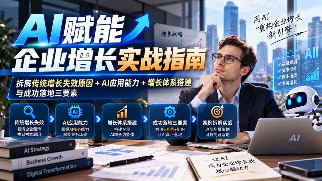 （20850期）【无水印】AI赋能企业增长实战指南：拆解传统增长失效原因+AI应用能力+增长体系搭建与成功落地三要素