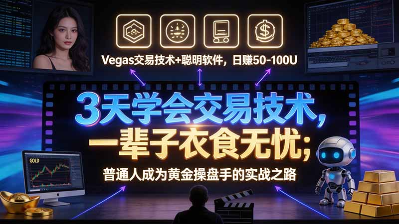 (21214期)3 天学会 顺势而为交易系统,趋势看得懂、下单有依据:软件自动帮你盯盘,新手也能稳定复利