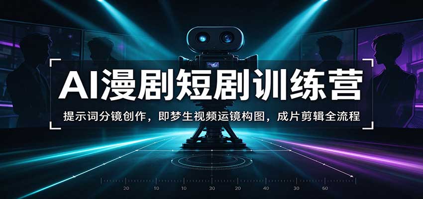 AI漫剧短剧训练营：提示词分镜创作，即梦生视频运镜构图，成片剪辑全流程