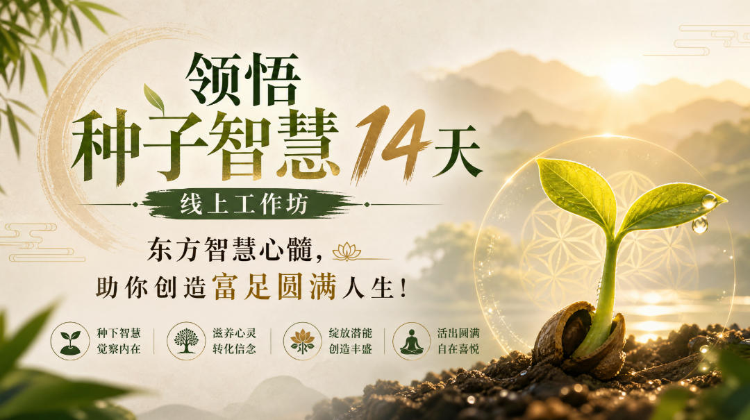 鹿大米领悟种子智慧14天线上工作坊，东方智慧心髓，助你创造富足圆满人生！