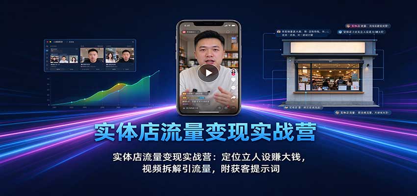 实体店流量变现实战营：定位立人设赚大钱，视频拆解引流量，附获客提示词
