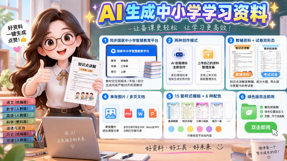 孩子的教辅别再乱买了:同步国家中小学智慧平台,AI一键生成图文教辅和试卷插图 孩子的教辅别再乱买了:同步国家中小学智慧平台,AI一键生成图文教辅和试卷插图