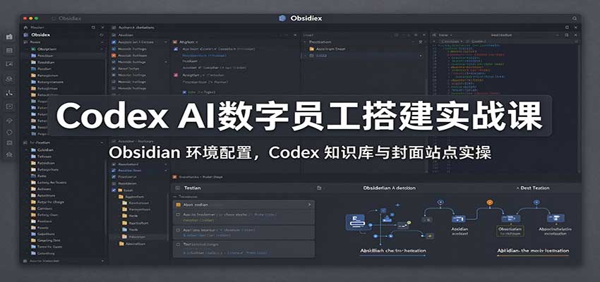 Codex AI数字员工搭建实战课：Obsidian 环境配置，Codex 知识库与封面站点实操