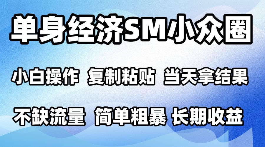 2026最新小众SM男粉情感赛道,十分钟见收益,单日2000+小白也能当天上手,可批量放大