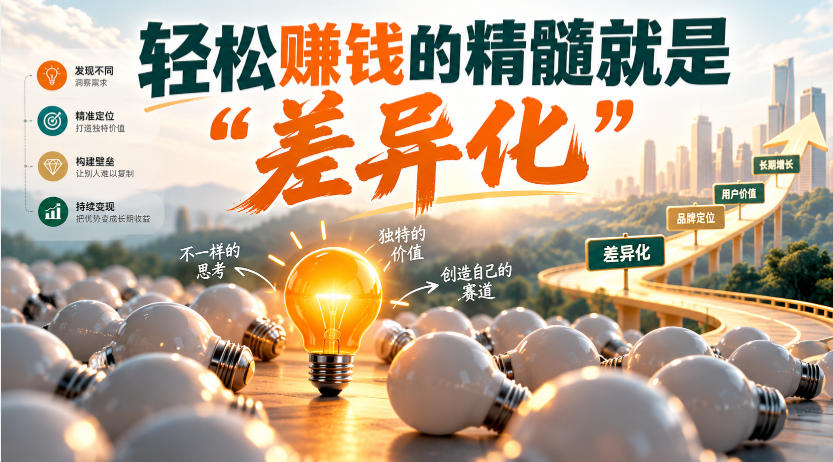 某公众号付费文章：轻松賺钱的精髓就是“差异化”