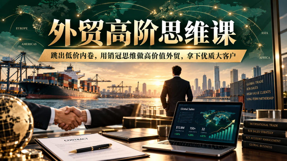 外贸高阶思维课，跳出低价内卷，用销冠思维做高价值外贸，拿下优质大客户