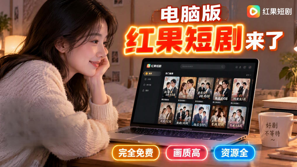 手机看短剧费眼？电脑版红果短剧来了，完全免费、画质高、资源全插图