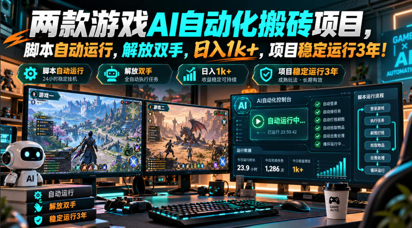 两款游戏AI自动化搬砖项目,脚本自动运行,解放双手,日入1k+,项目稳定运行3年!插图 两款游戏AI自动化搬砖项目,脚本自动运行,解放双手,日入1k+,项目稳定运行3年!插图